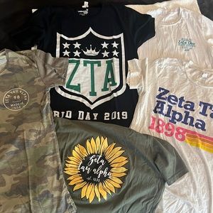 Zeta Tau Alpha Tshirt Lot!! 5 total